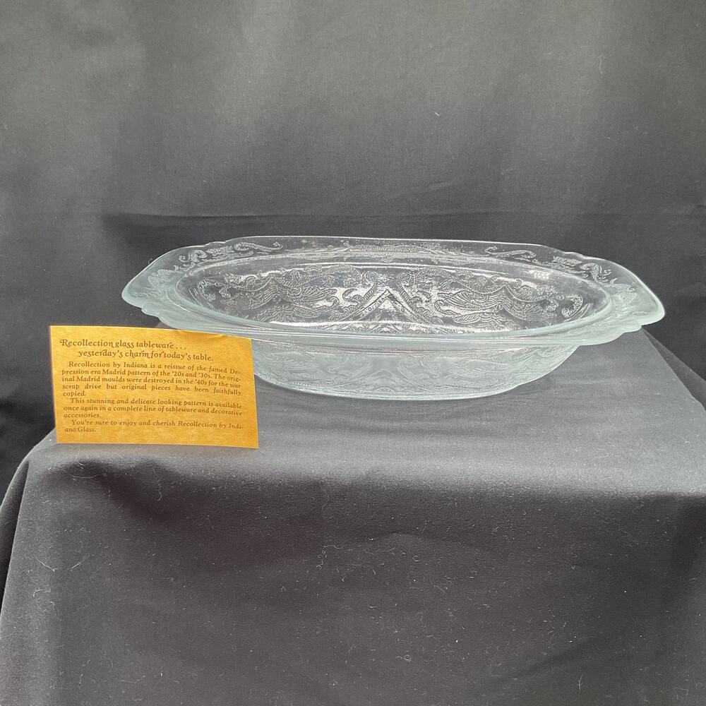 Vintage Recollection Indiana Glass 10 inch Oval Serving Dish Crystal Glass 4504